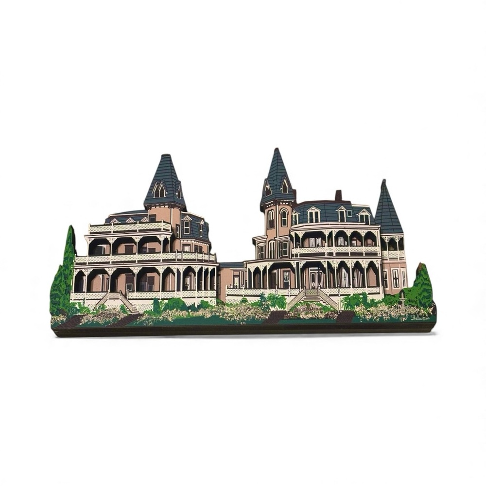 Elegant Angel Sisters Mansion wood Home Art Sculpture by Shelia 2004